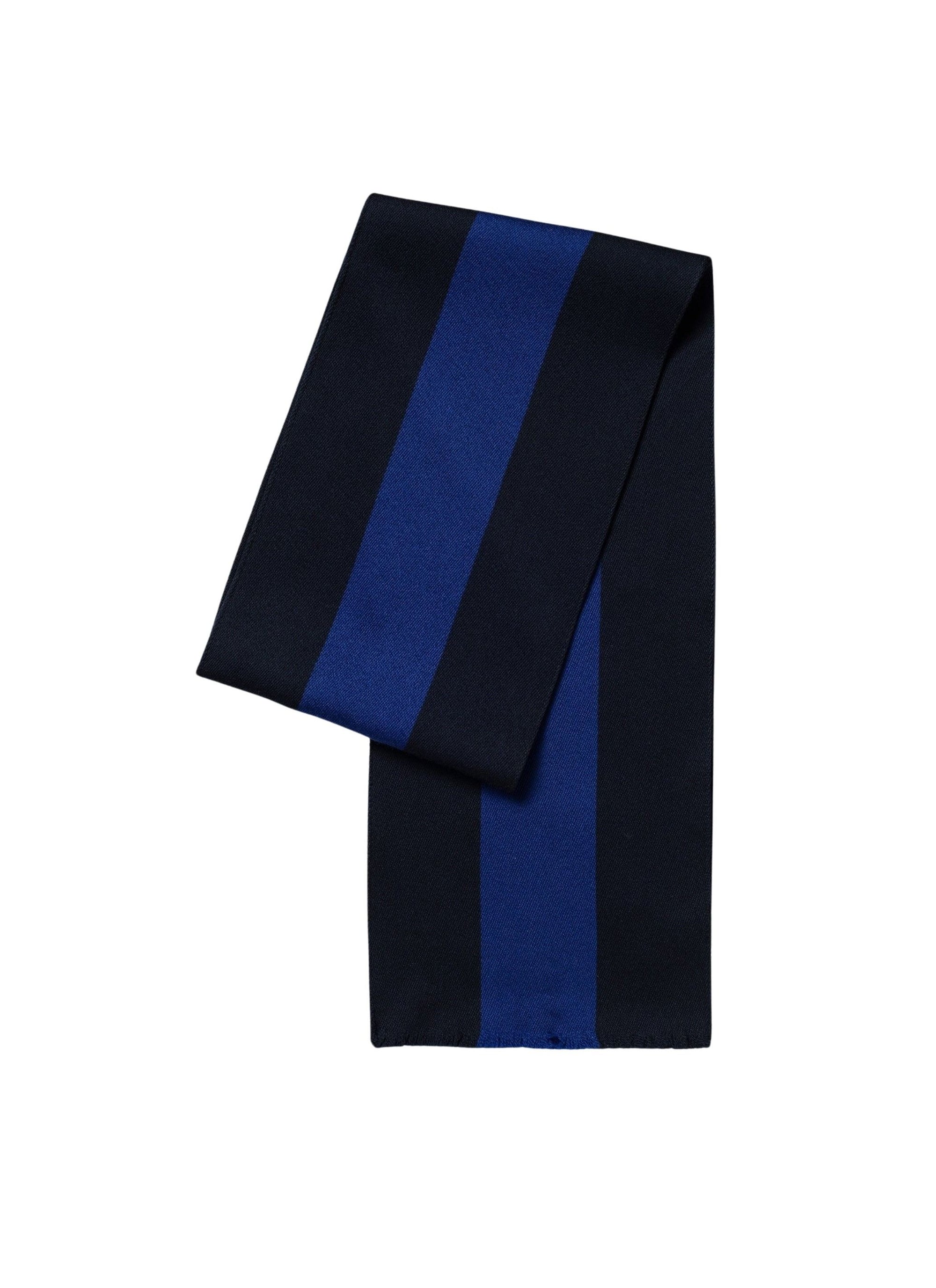 Striped wool scarf - Navy