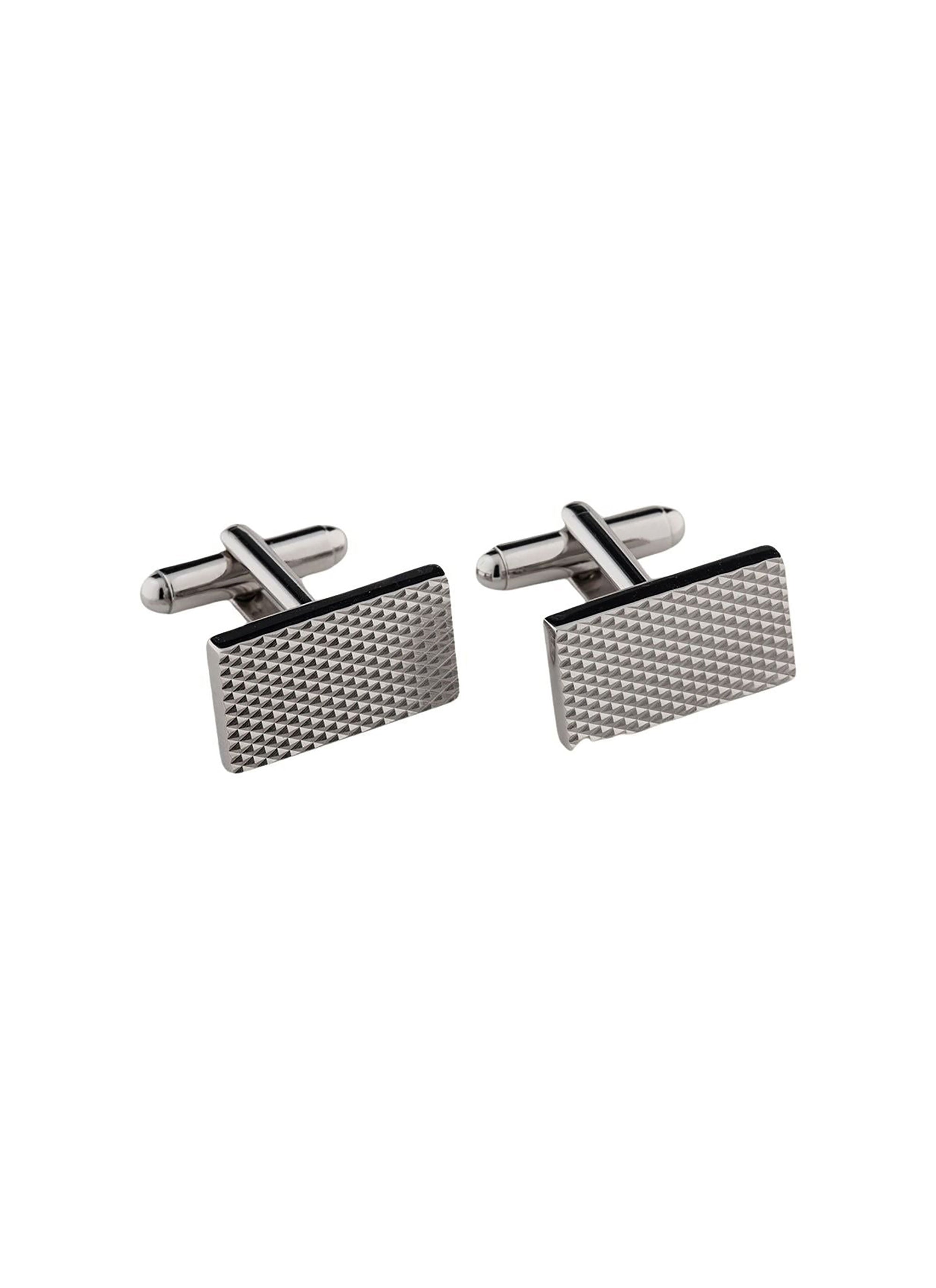 Boutons de manchettes rectangulaires - Argent
