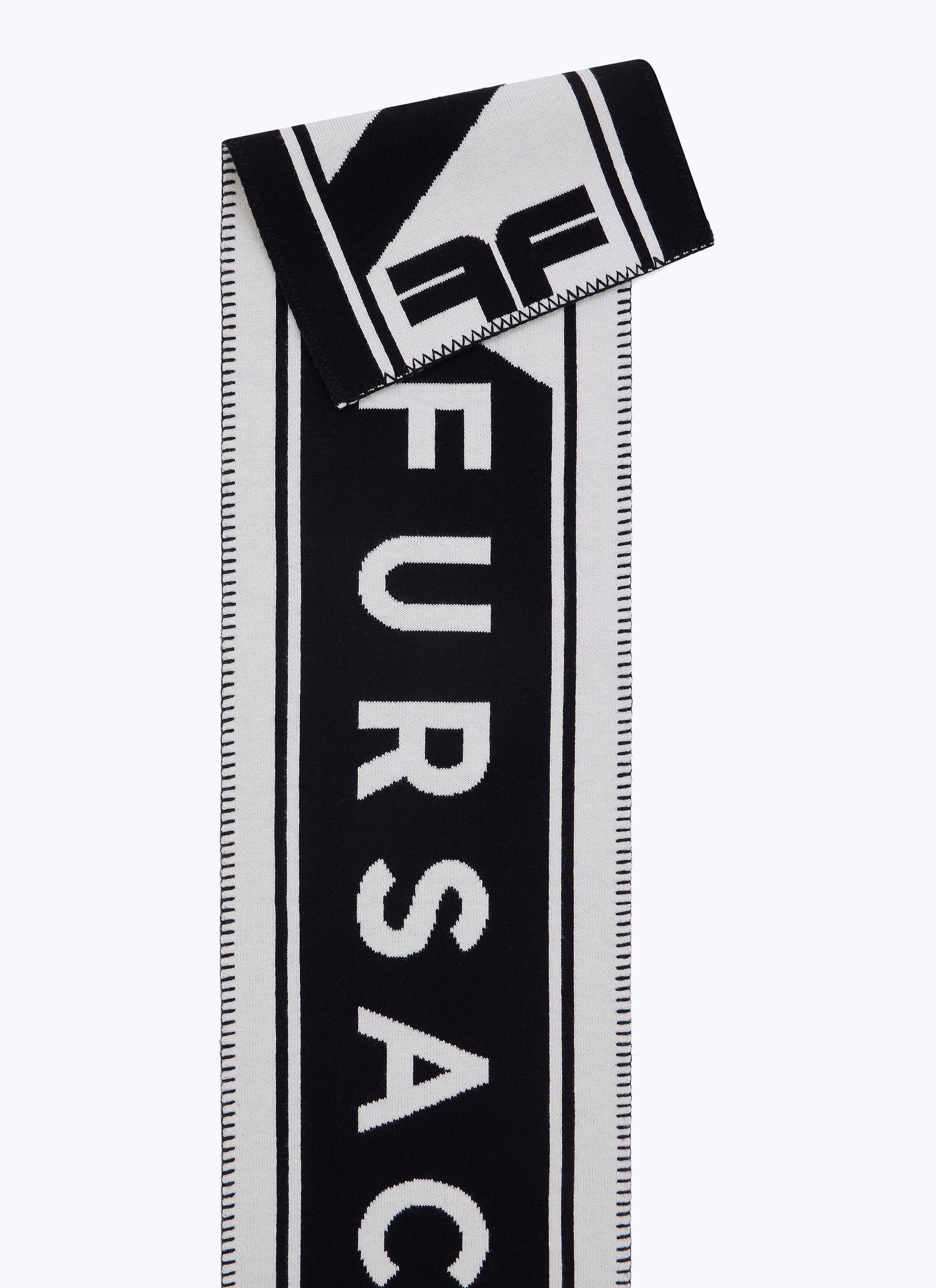 Écharpe jacquard en laine - Noir