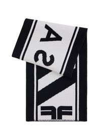 Écharpe jacquard en laine - Noir