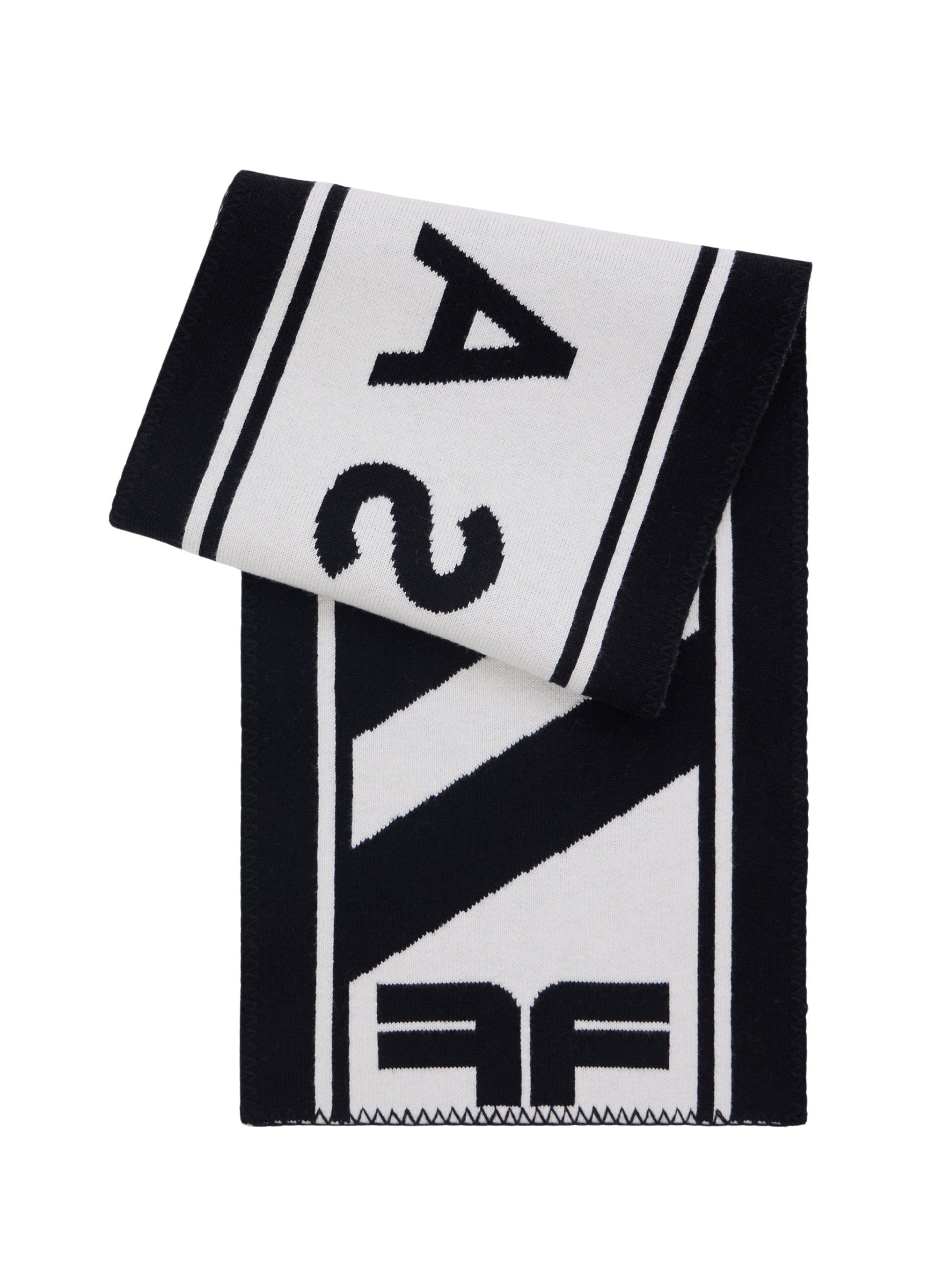 Écharpe jacquard en laine - Noir