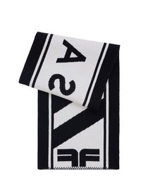 Wool jacquard scarf - Black