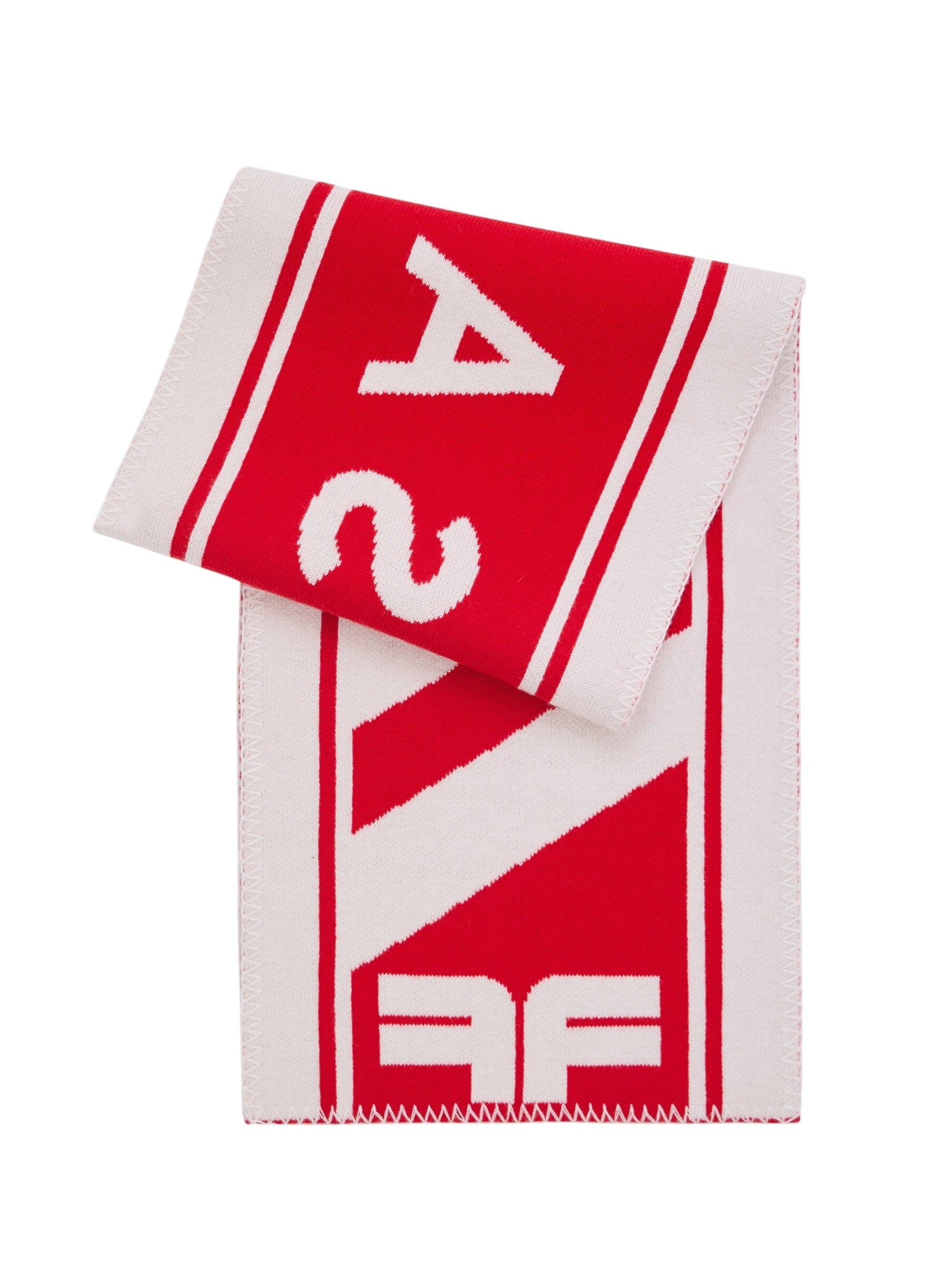 Écharpe jacquard en laine - Rouge Cardinal