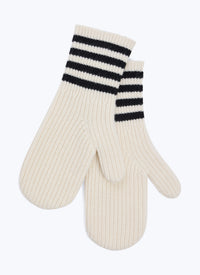 Knitted wool mittens - Ecru