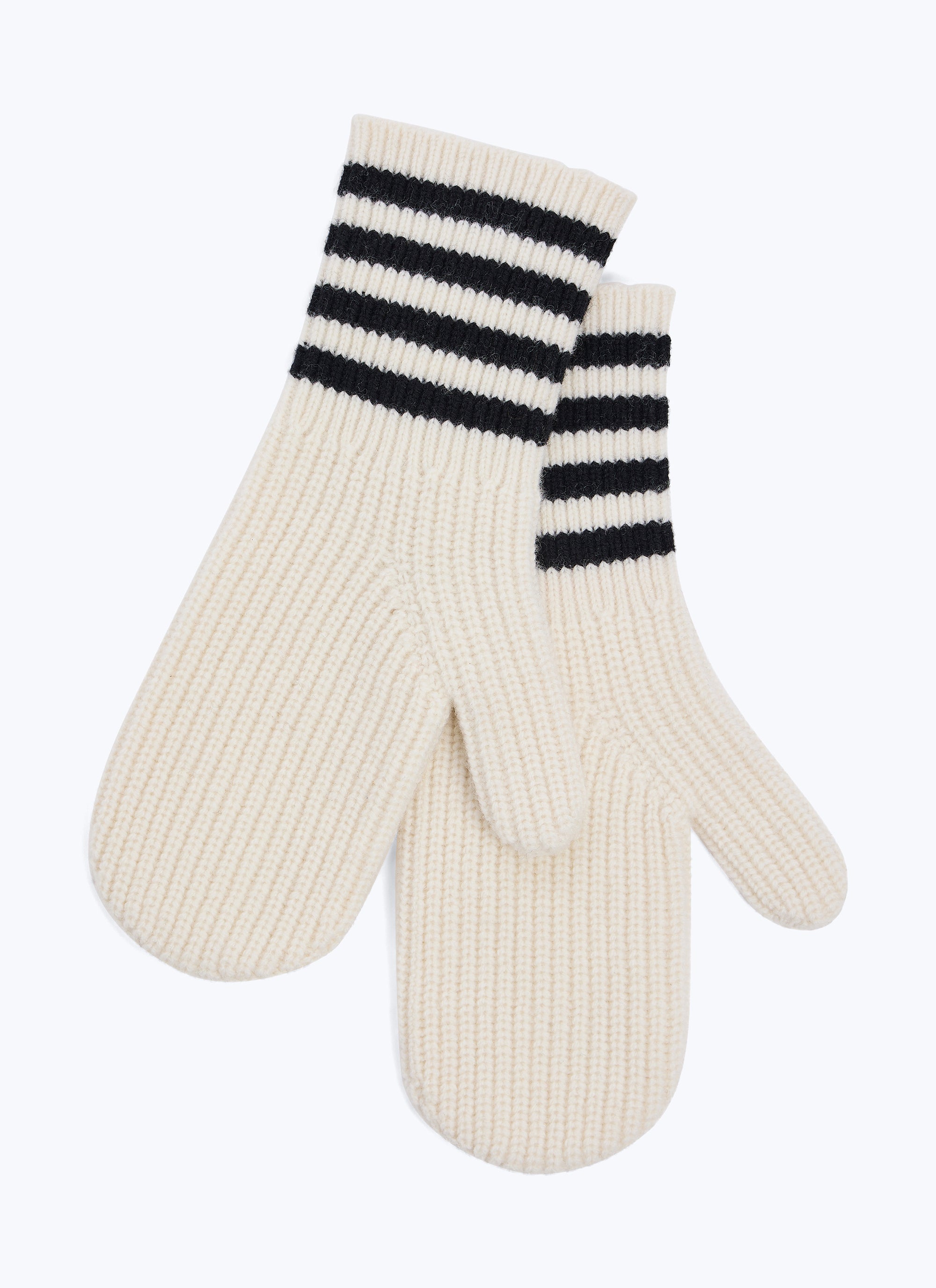 Knitted wool mittens - Ecru