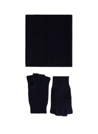 Gants et écharpe en laine - Marine