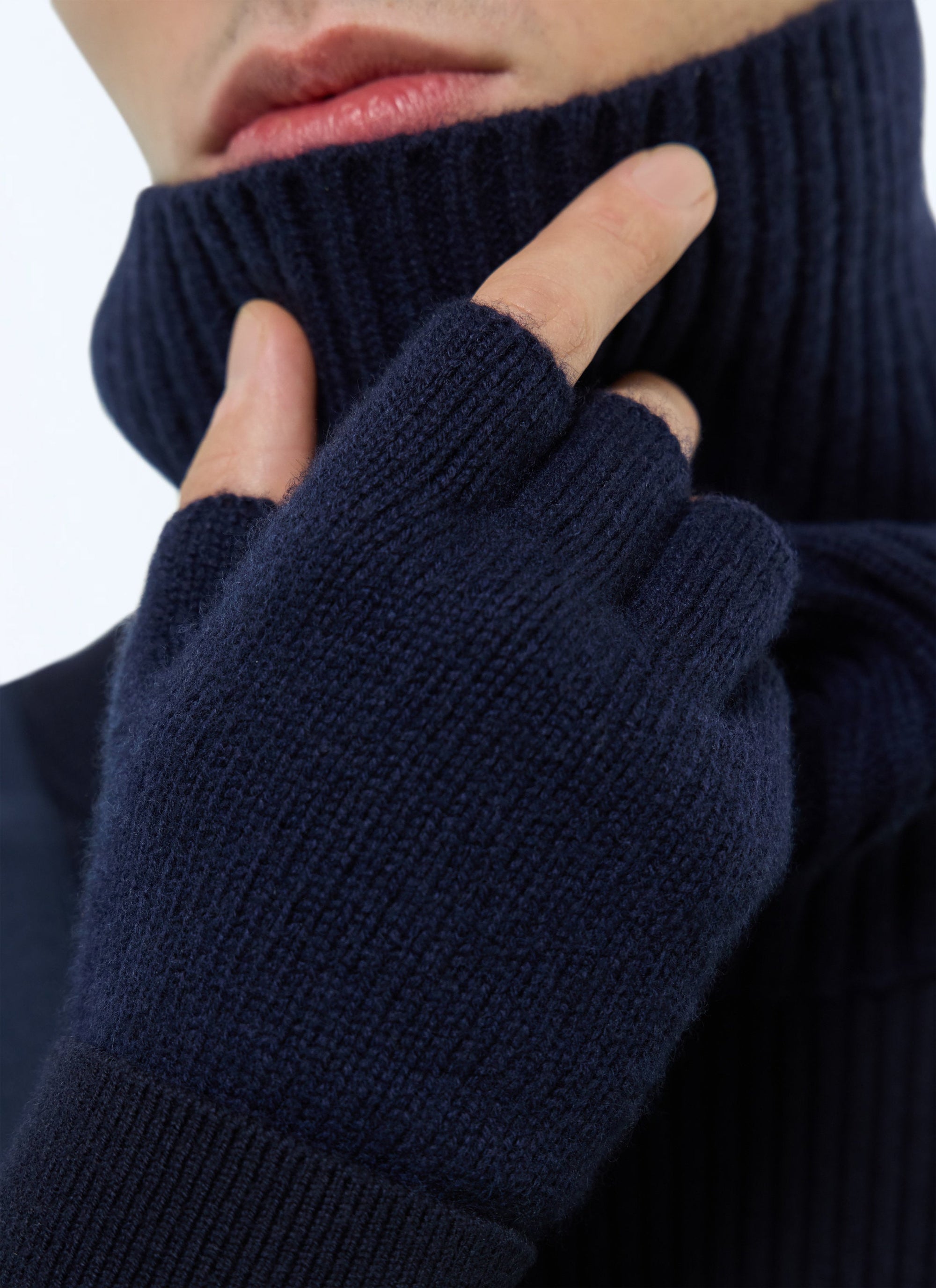 Gants et écharpe en laine - Marine