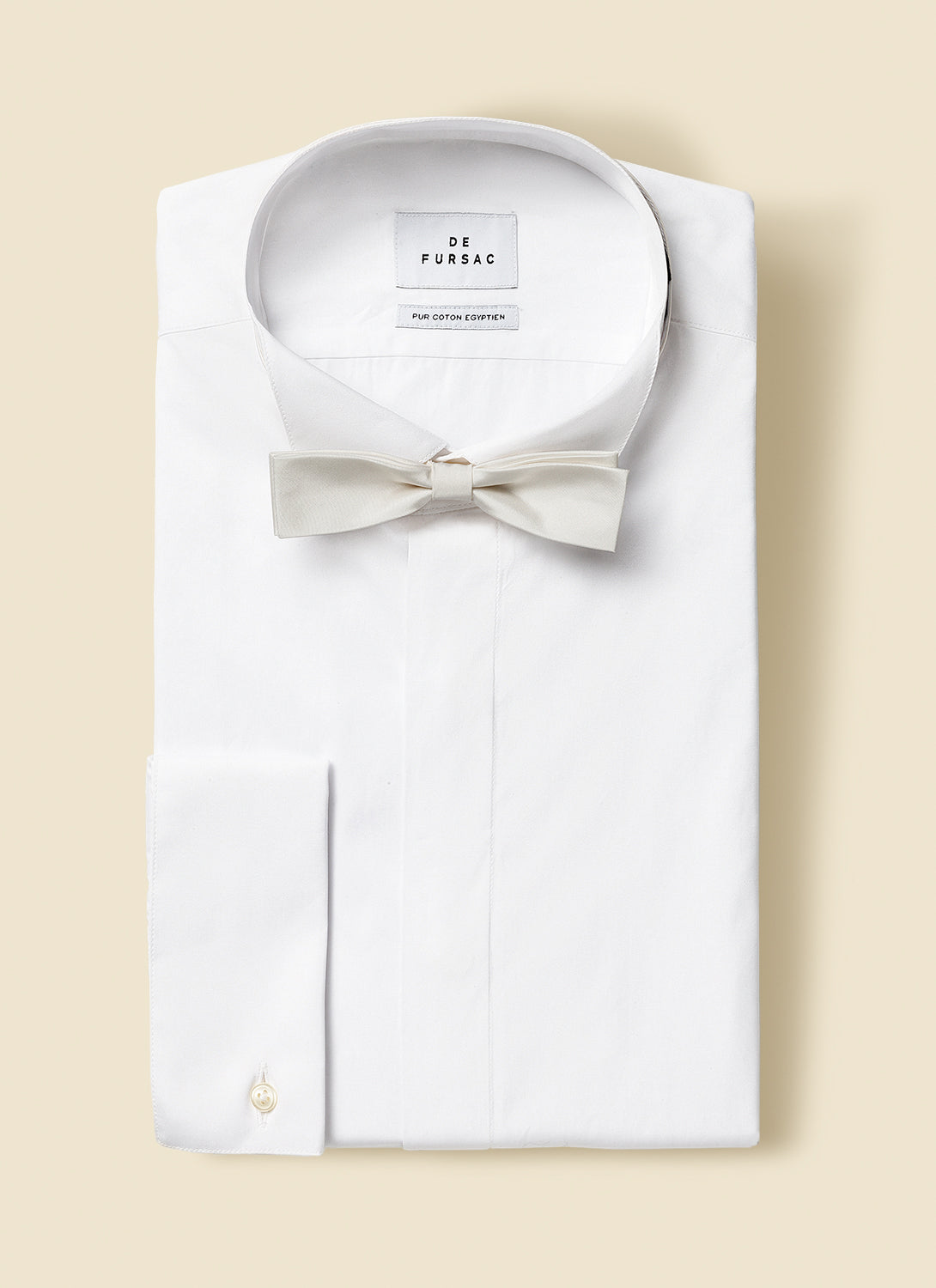 Nœud papillon pré-noué en soie - Écru