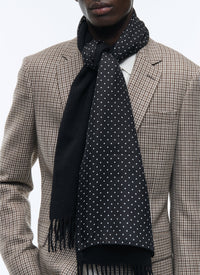 Écharpe réversible en laine et soie - Noir