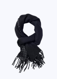 Écharpe réversible en laine et soie - Noir