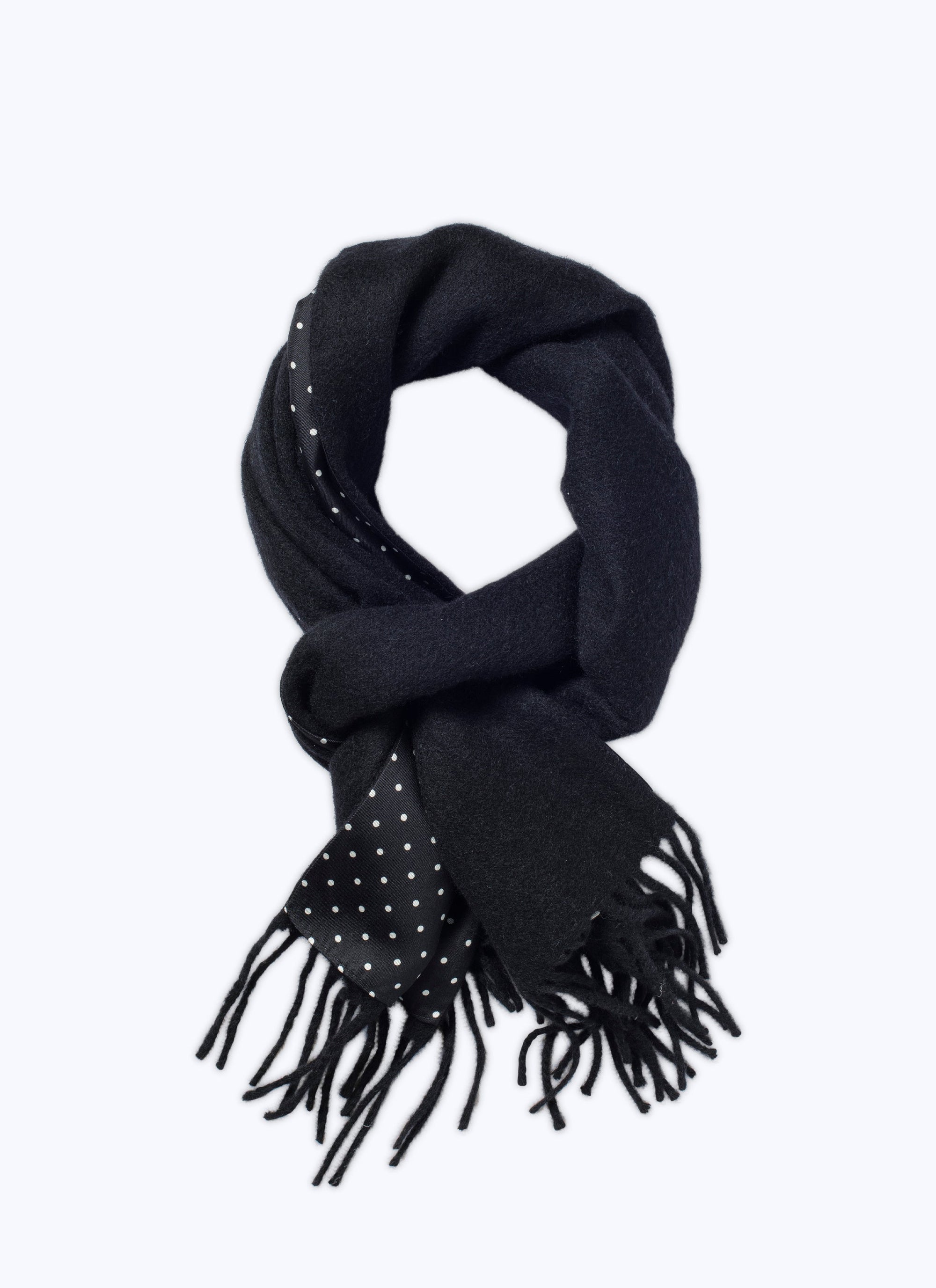 Écharpe réversible en laine et soie - Noir
