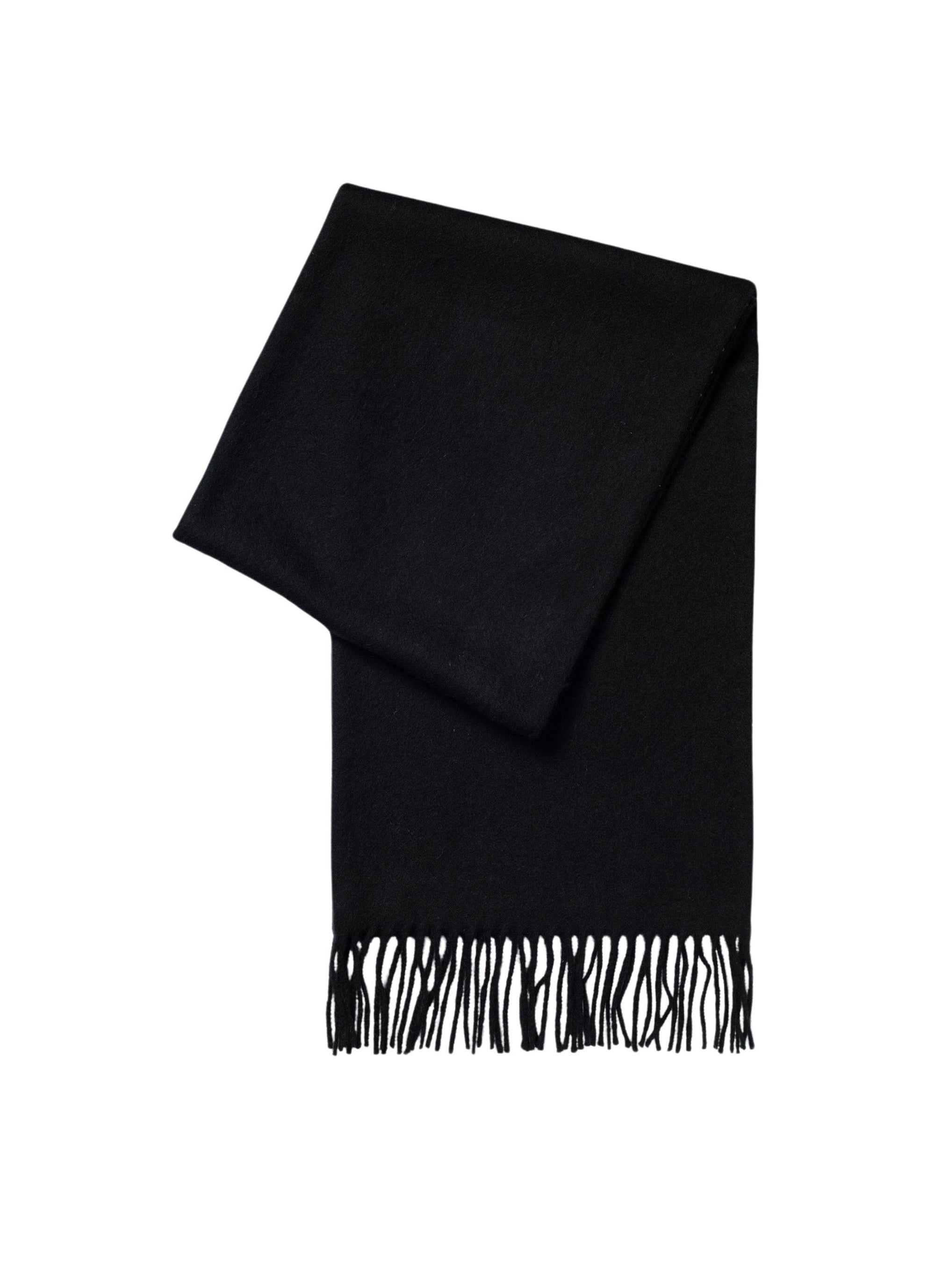 Écharpe réversible en laine et soie - Noir