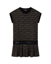 Robe à manches en coton - Noir Doré