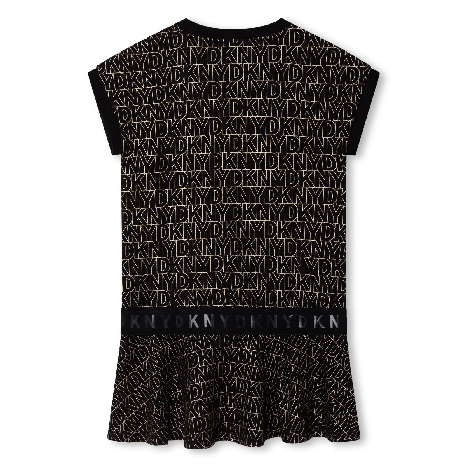 Cotton dress with sleeves - Noir Doré