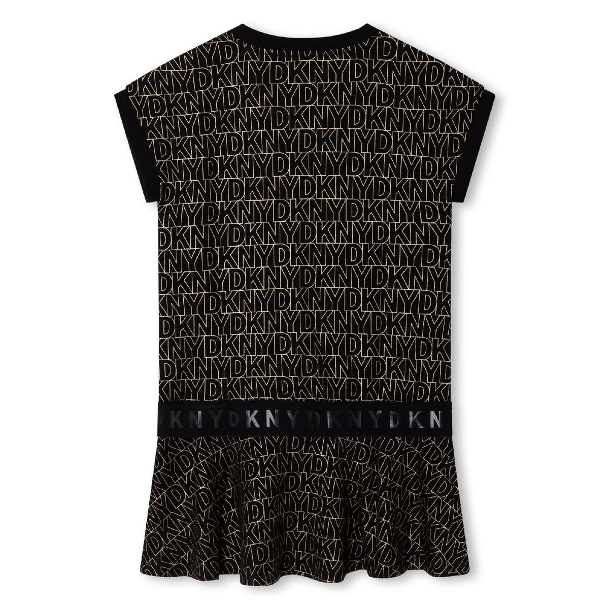 Robe à manches en coton - Noir Doré