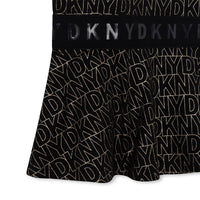 Robe à manches en coton - Noir Doré