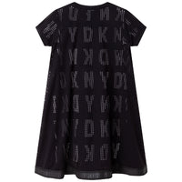 Robe ajourée en résille - Noir Blanc