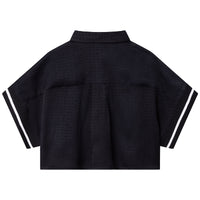 Jacquard satin blouse - Black