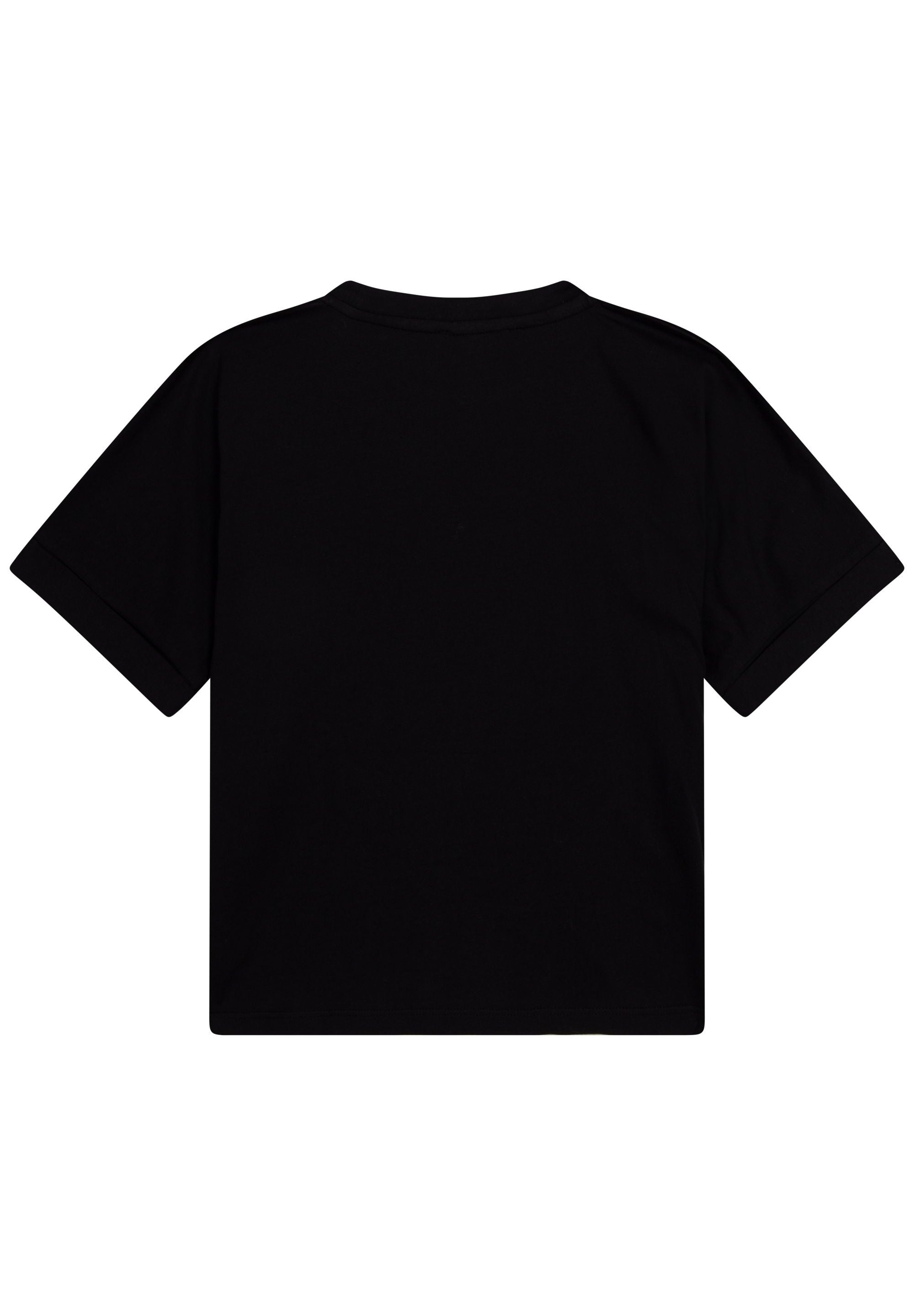 T-shirt ample à illustrations en coton - Black