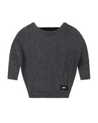 Pull avec logo en tricot - Gris Foncé