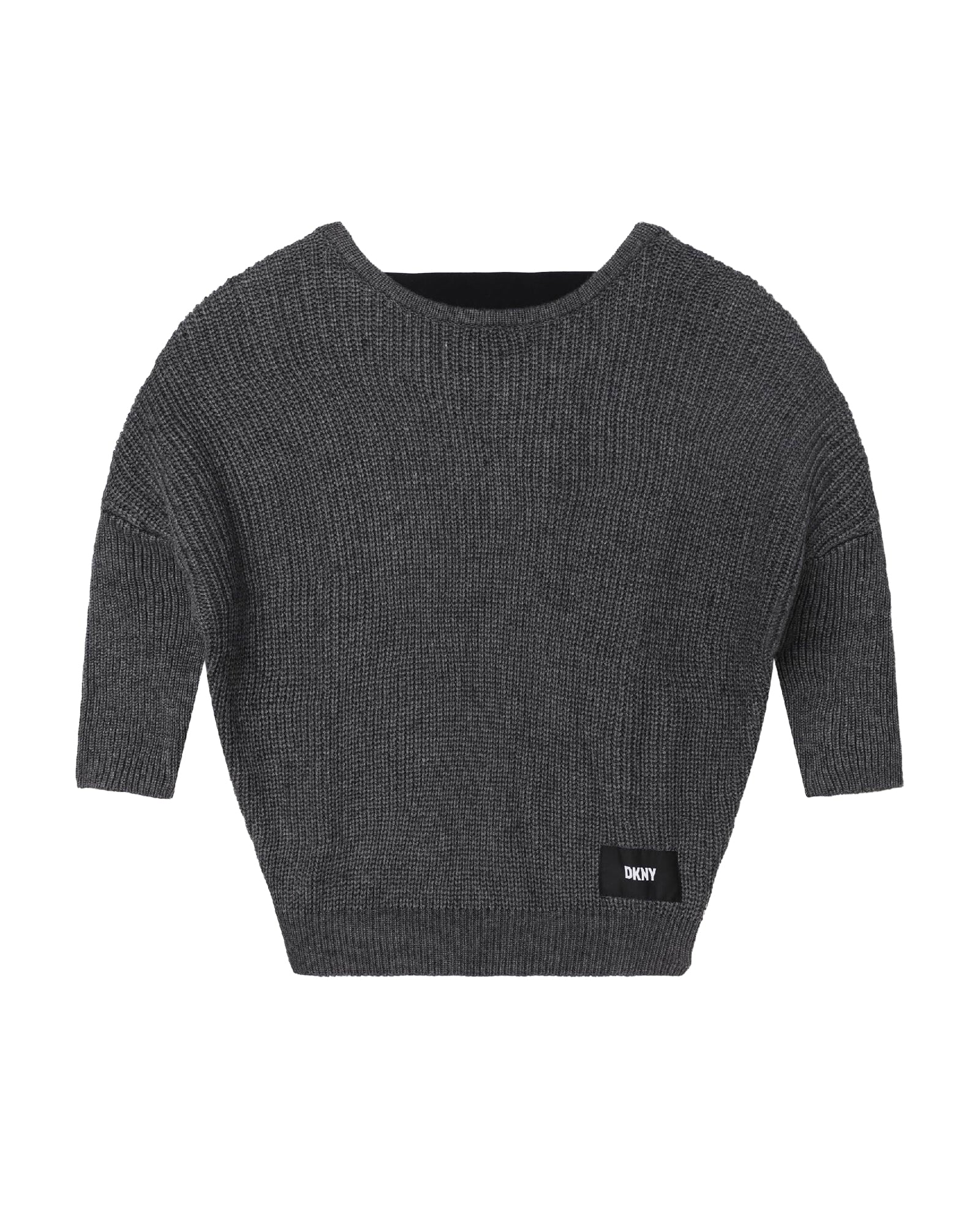 Pull avec logo en tricot - Gris Foncé