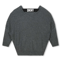 Pull avec logo en tricot - Gris Foncé