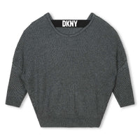 Pull avec logo en tricot - Gris Foncé