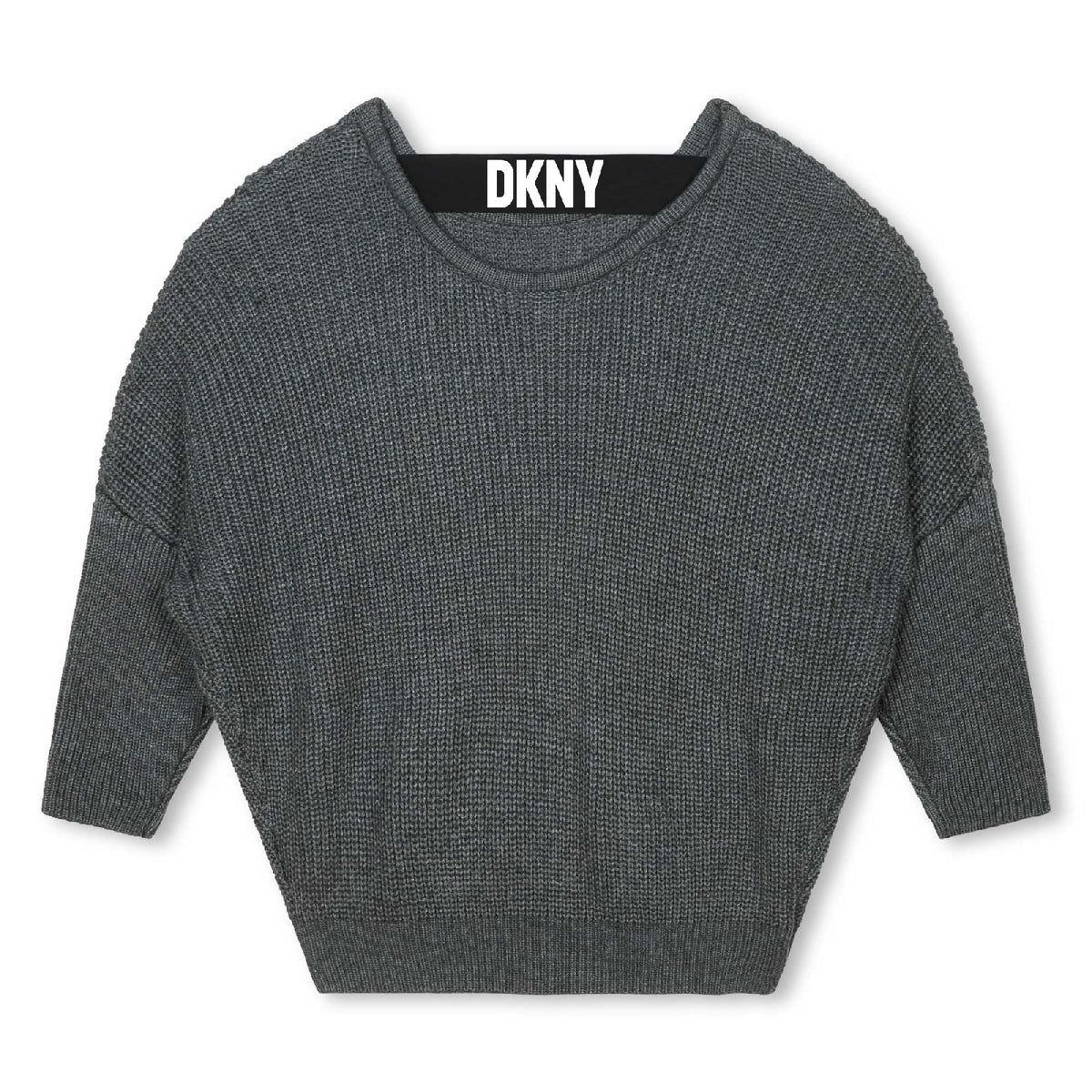 Pull avec logo en tricot - Gris Foncé