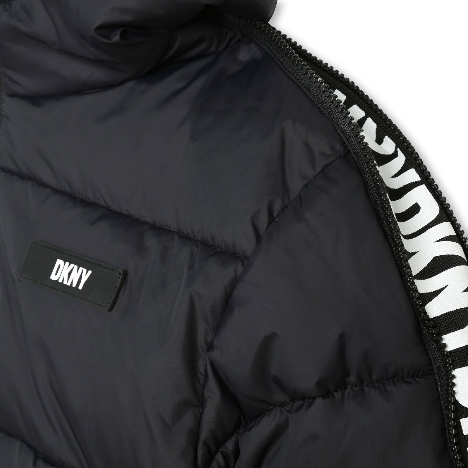 Padded jacket with logo - Black