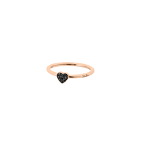 Bague Cuore en or rose 9K et diamants - Or Rose