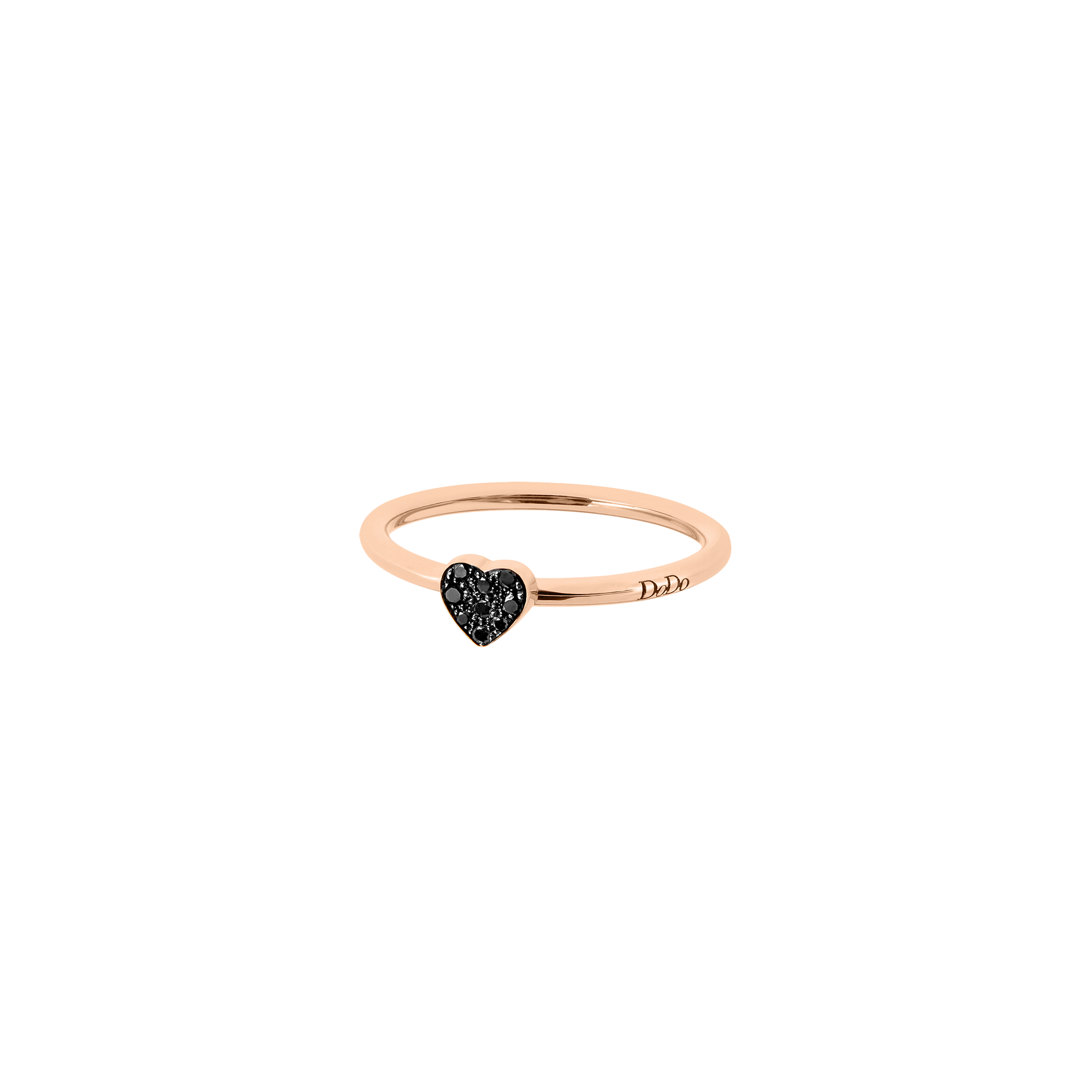 Bague Cuore en or rose 9K et diamants - Or Rose