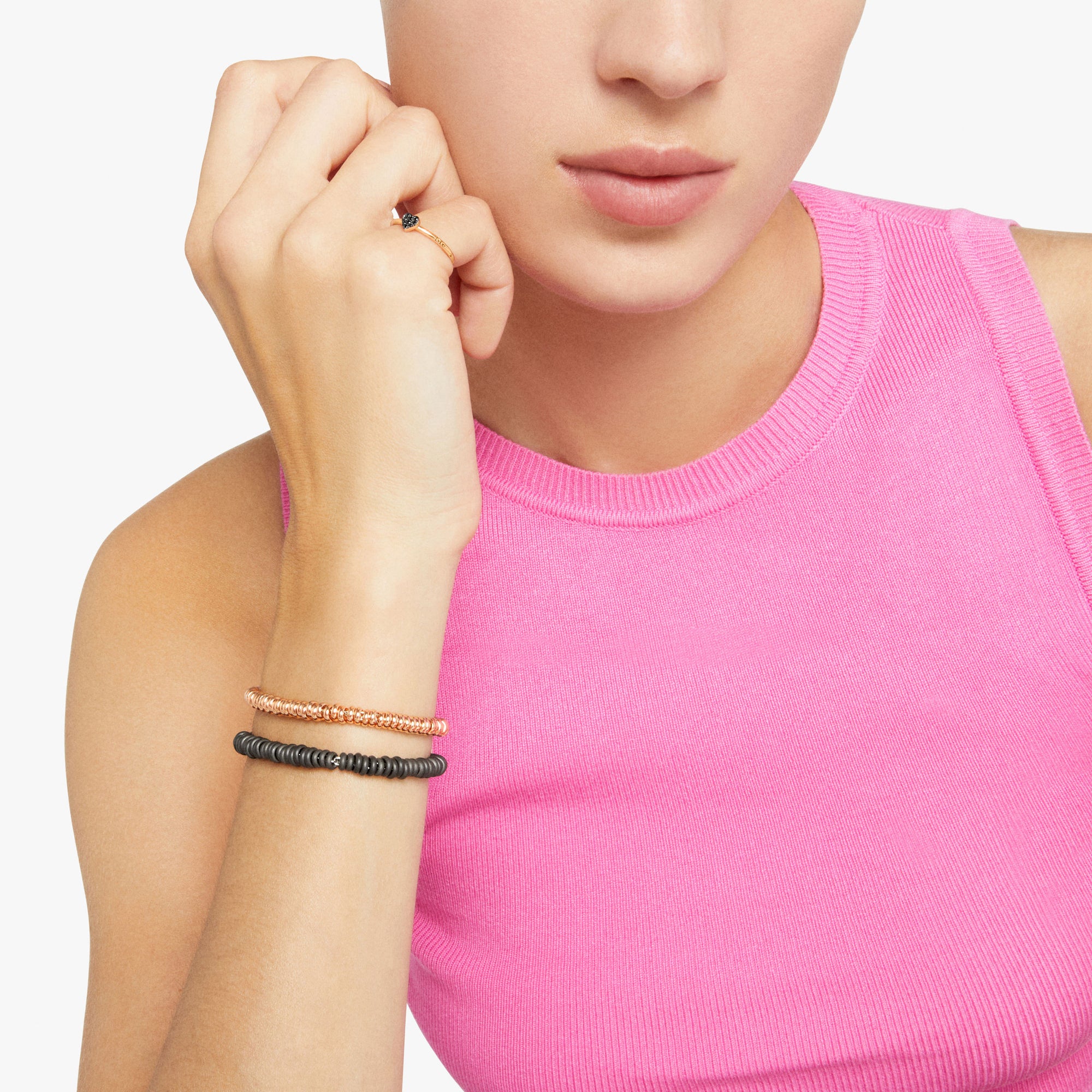 Bague Cuore en or rose 9K et diamants - Or Rose