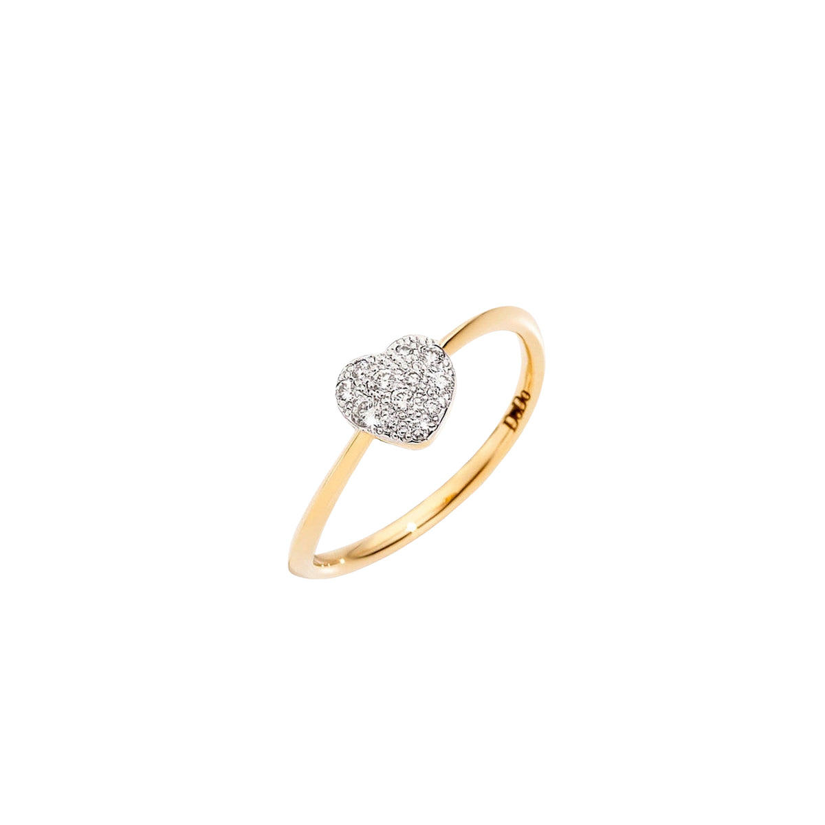 Bague Cuore en or jaune et diamants blancs - Doré & Blanc