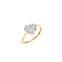 Bague Cuore en or jaune et diamants blancs - Doré & Blanc