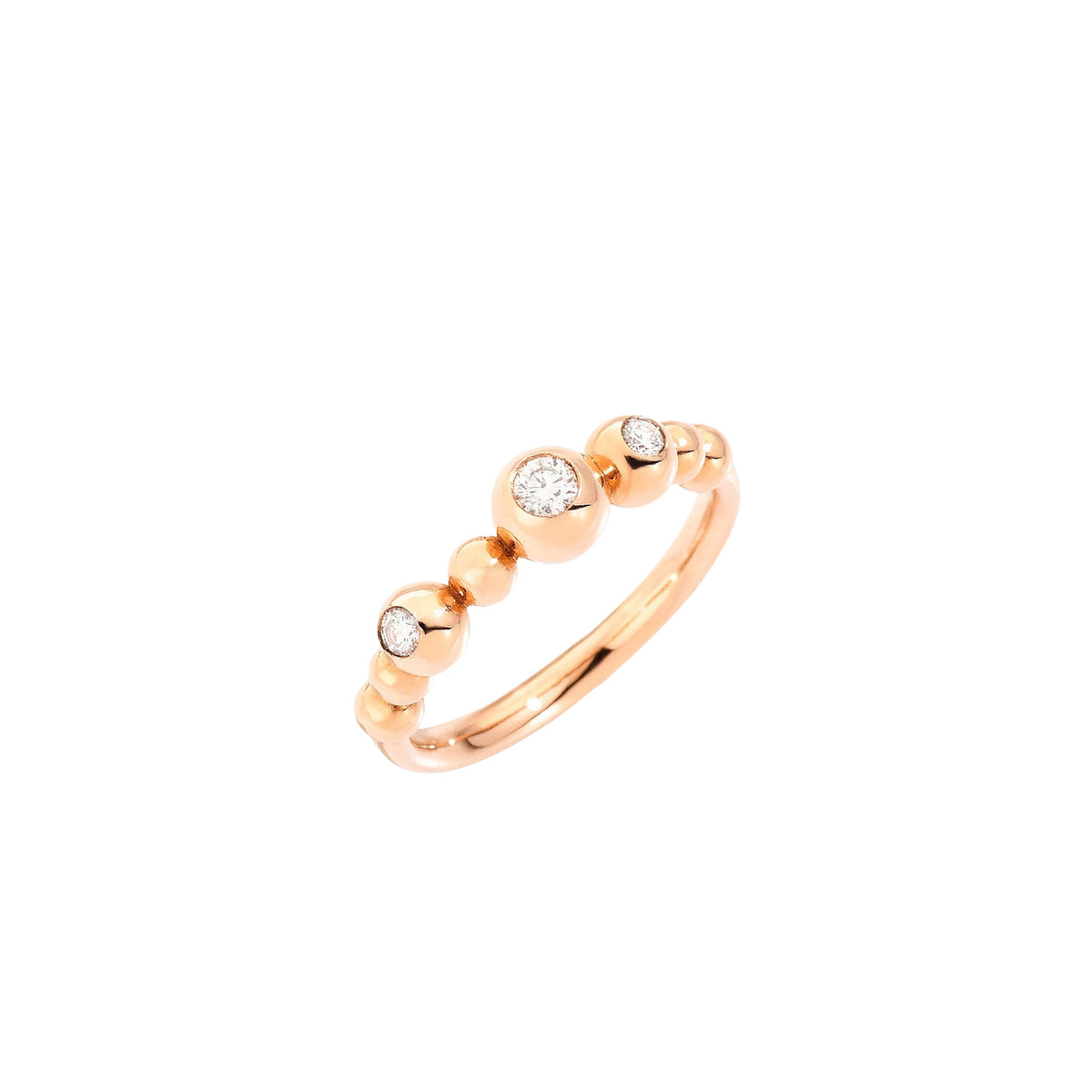 Bague Bollicine en or rose et diamants blancs - Rose & Blanc