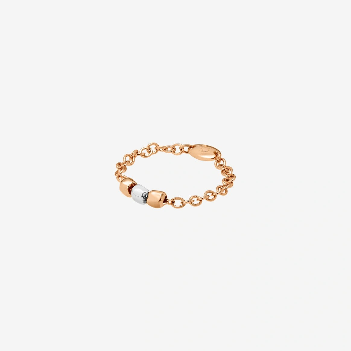 Bague Granelli en or rose 9K et argent - Or Rose & Argent