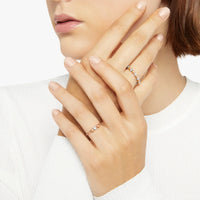 Bague Granelli en or rose 9K et argent - Or Rose & Argent