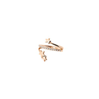SPIRAL RING WITH STARS IN 9K ROSE GOLD AND 15 DIAMONDS (CT. 0.13).