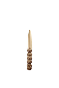 Turtle paper-knife in brass - Brown & White