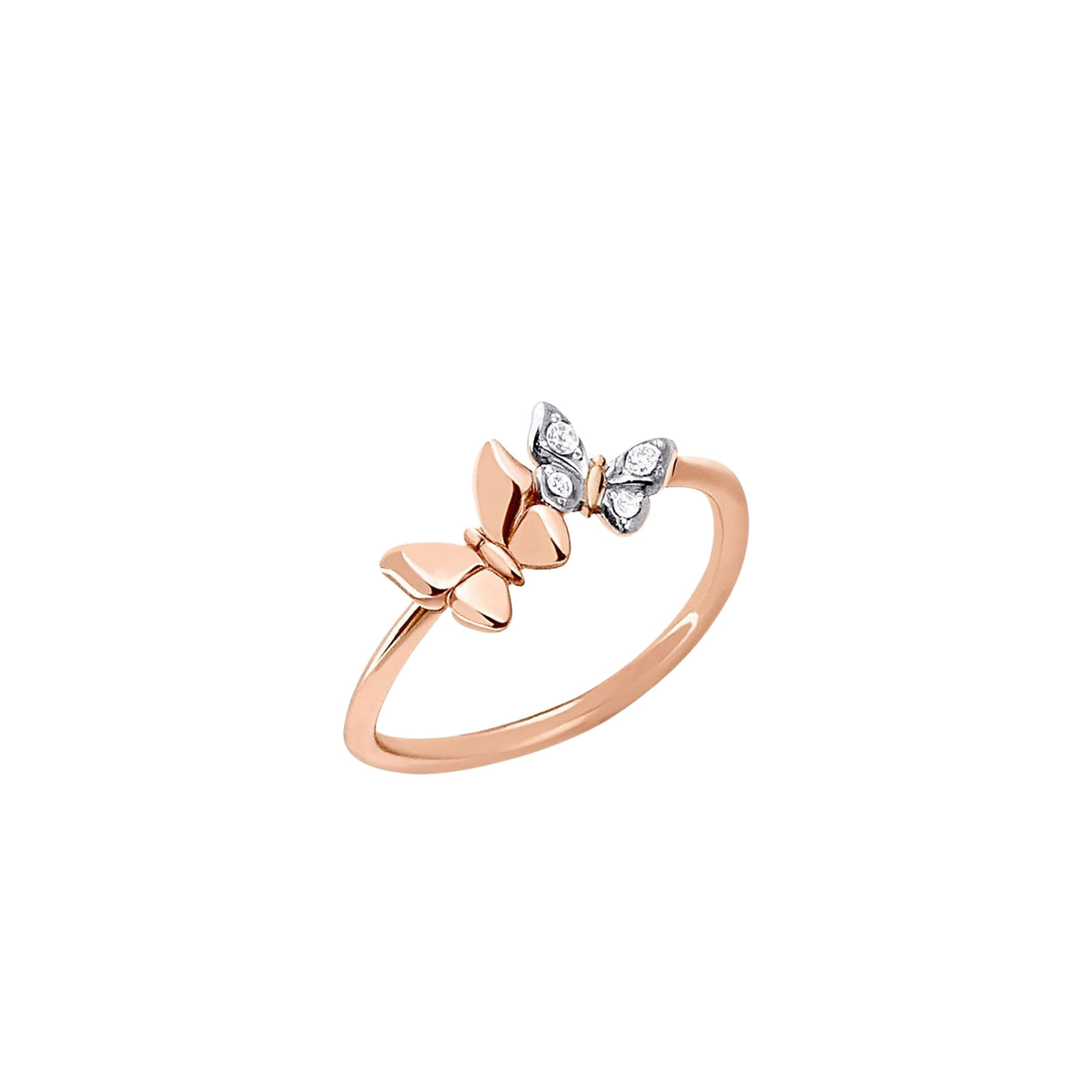 Bague Dodo Nature en or rose et Diamant blanc - Or Rose & Blanc