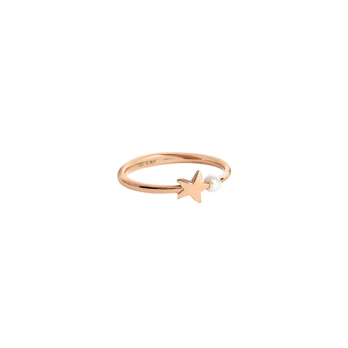 STELLINA RING IN 9K ROSE GOLD WITH 1 CRYSTAL BEAD.
