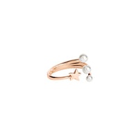 STELLINA RING IN 9K ROSE GOLD WITH 3 CRYSTAL BEADS.