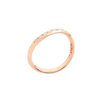 ESSENTIALS WAVE RING IN 9K ROSE GOLD WITH 3 WHITE DIAMONDS (CT 0.034).
