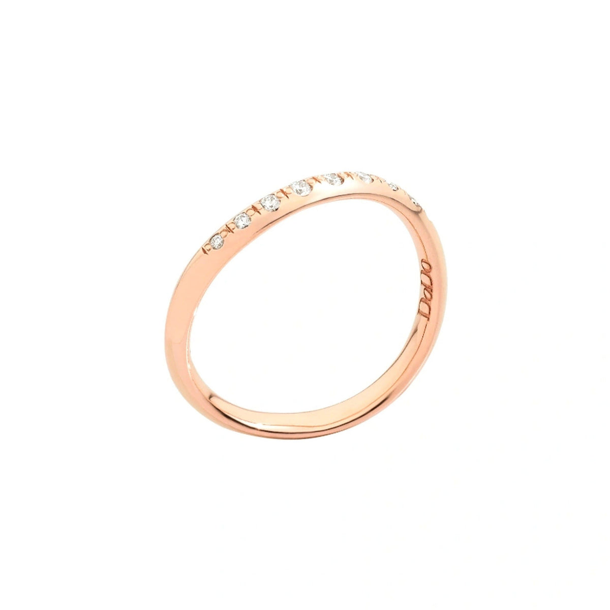 ESSENTIALS WAVE RING IN 9K ROSE GOLD WITH 3 WHITE DIAMONDS (CT 0.034).