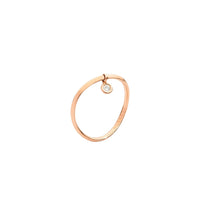 Bague Essentials en or rose et diamant blanc - Rose & Blanc