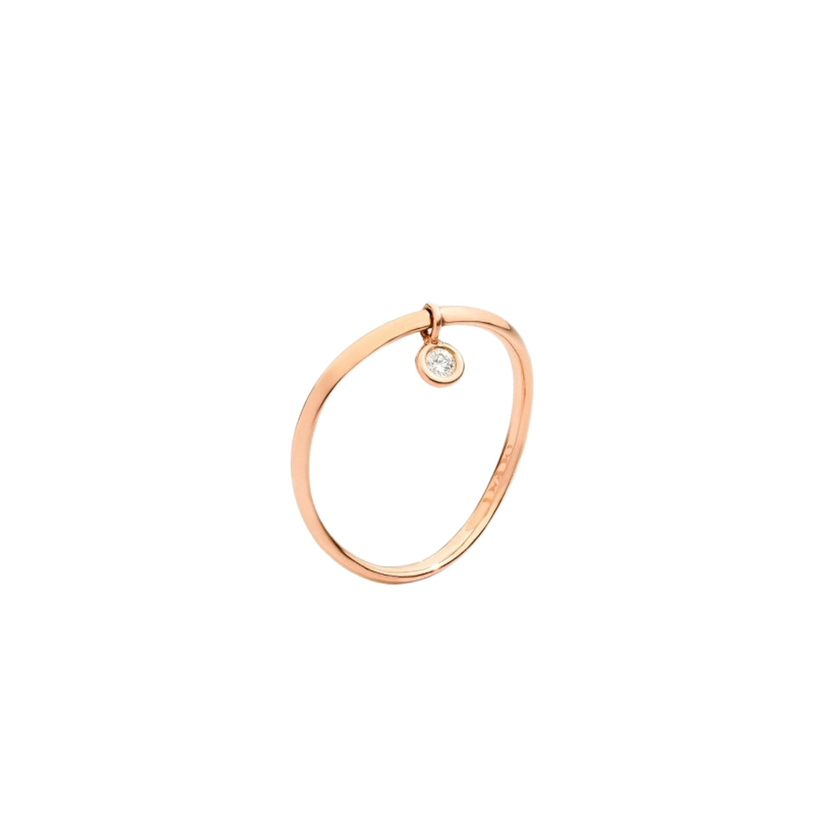 Bague Essentials en or rose et diamant blanc - Rose & Blanc