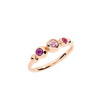 Bague Bollicine en or rose et multipierres - Rose