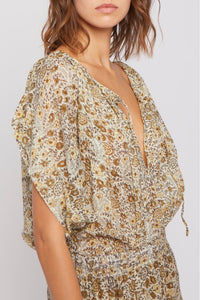 Blouse Daffodil rayée à manches courtes - Yellow