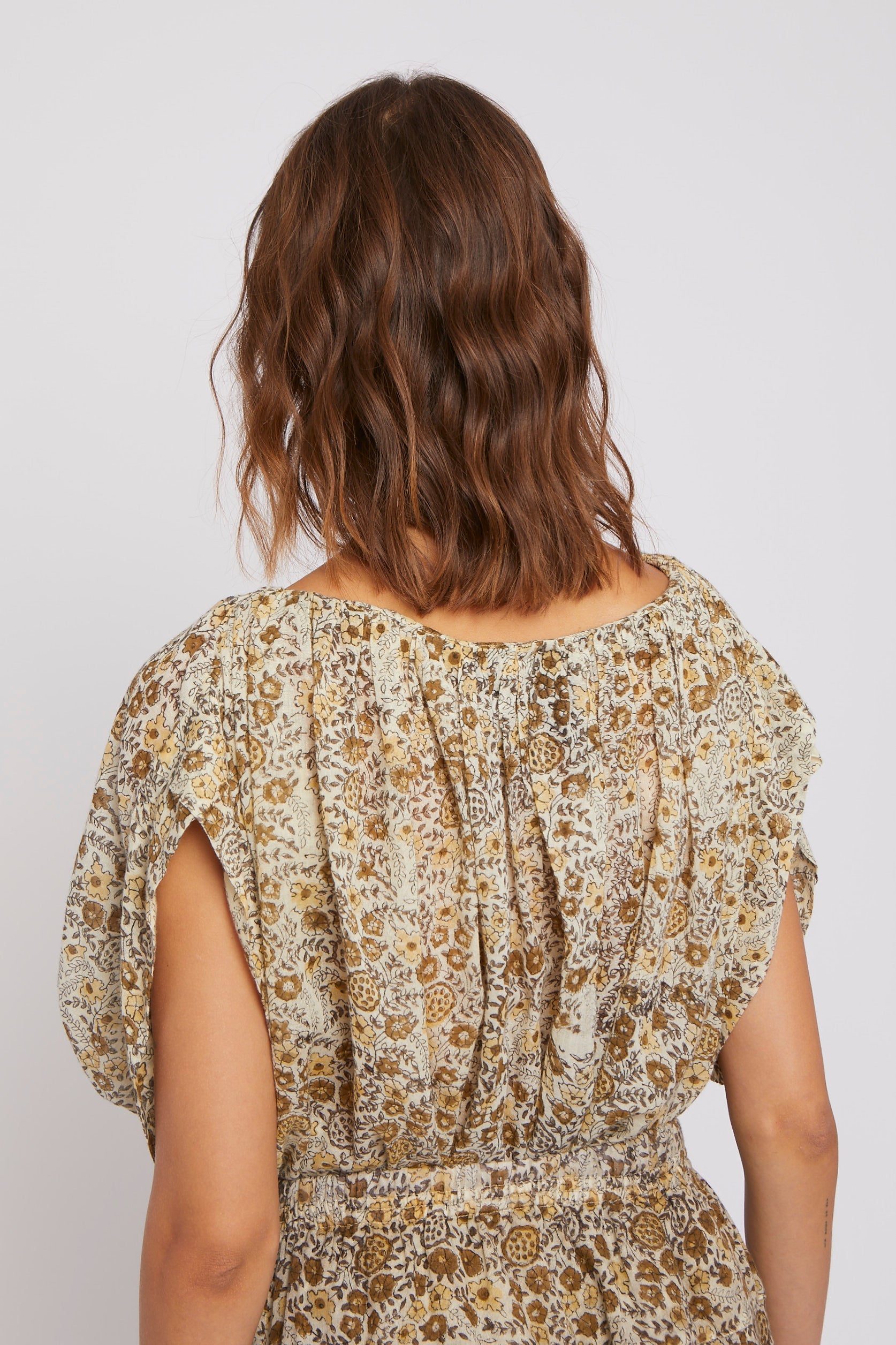 Blouse Daffodil rayée à manches courtes - Yellow