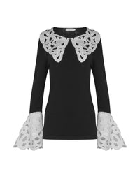 Pull Daisy en dentelle - Black & White